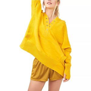 Free People Honey Dove Hoodie- Snap Neck Size M
